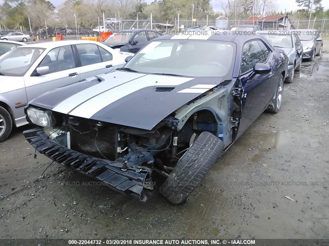 2C3CDYAG5DH653215 - 2013 DODGE CHALLENGER SXT BLUE photo 2