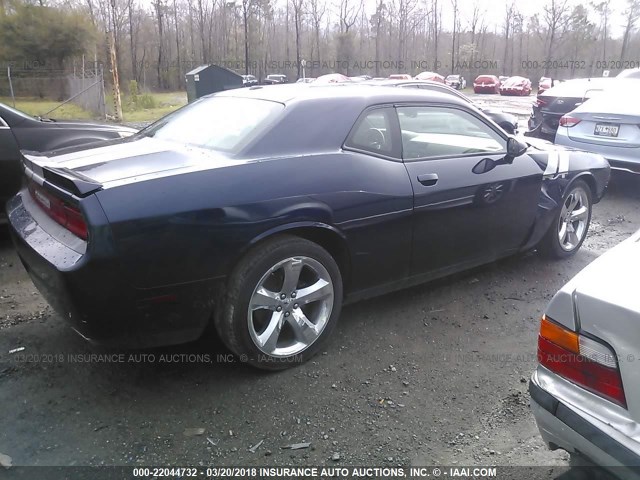 2C3CDYAG5DH653215 - 2013 DODGE CHALLENGER SXT BLUE photo 4