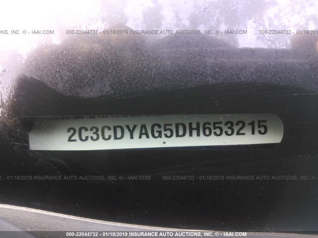 2C3CDYAG5DH653215 - 2013 DODGE CHALLENGER SXT BLUE photo 9