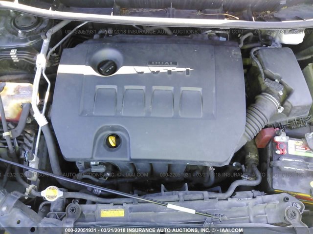 2T1KU4EE7BC556016 - 2011 TOYOTA COROLLA MATRIX  GREEN photo 10