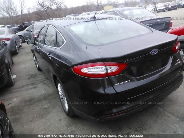 3FA6P0LU8DR208577 - 2013 FORD FUSION SE HYBRID BLACK photo 3