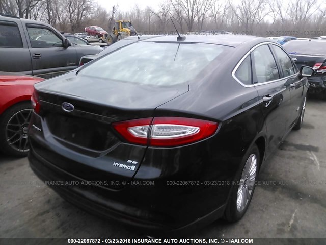 3FA6P0LU8DR208577 - 2013 FORD FUSION SE HYBRID BLACK photo 4