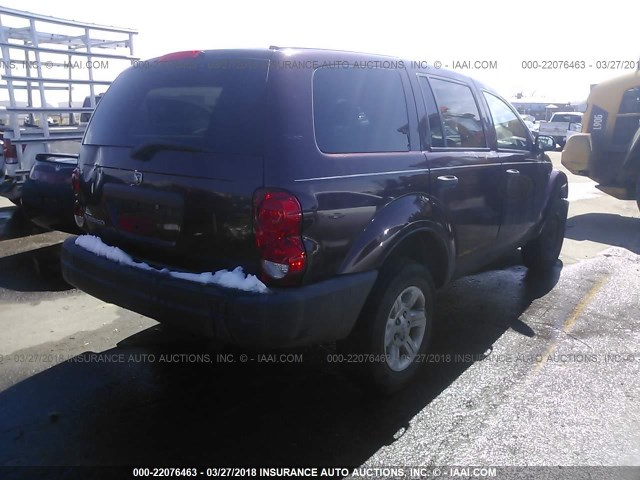 1D4HB38N24F184247 - 2004 DODGE DURANGO ST BURGUNDY photo 4