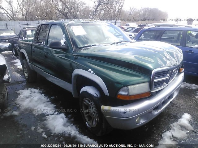 1D7HG48N53S275898 - 2003 DODGE DAKOTA QUAD SLT GREEN photo 1