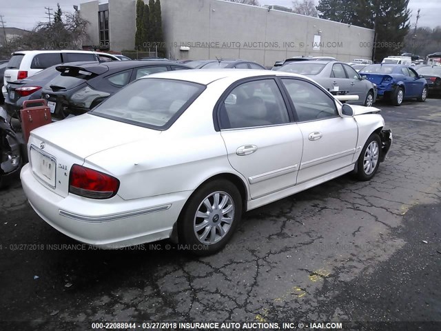 KMHWF35H04A993651 - 2004 HYUNDAI SONATA GLS/LX WHITE photo 4