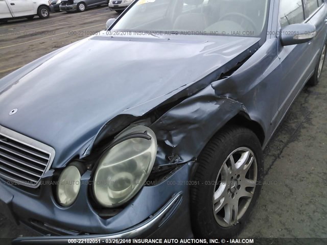 WDBUF65J13A187007 - 2003 MERCEDES-BENZ E 320 BLUE photo 6