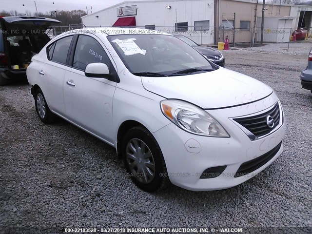 3N1CN7APXCL891542 - 2012 NISSAN VERSA S/SV/SL WHITE photo 1