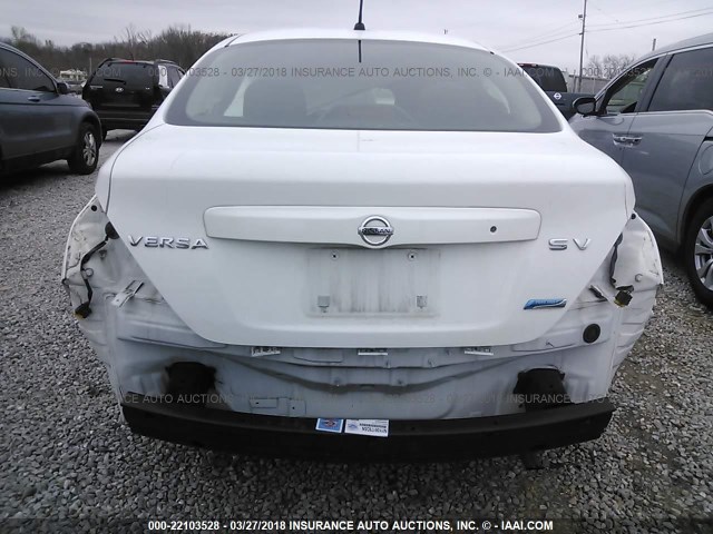 3N1CN7APXCL891542 - 2012 NISSAN VERSA S/SV/SL WHITE photo 6