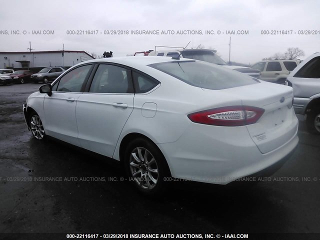 3FA6P0G75GR156723 - 2016 FORD FUSION S WHITE photo 3