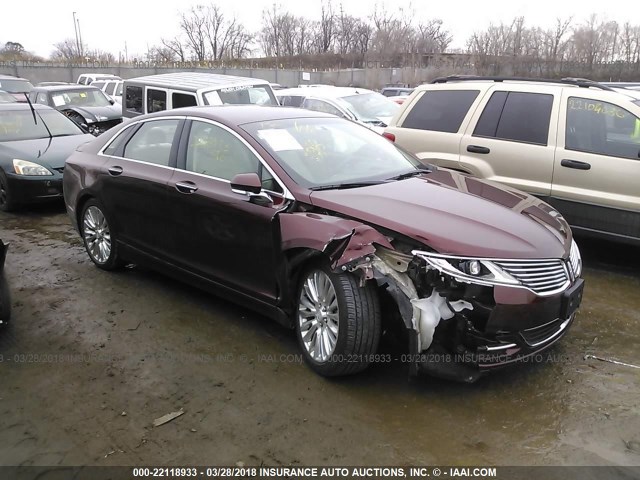 3LN6L2JK6FR607599 - 2015 LINCOLN MKZ MAROON photo 1