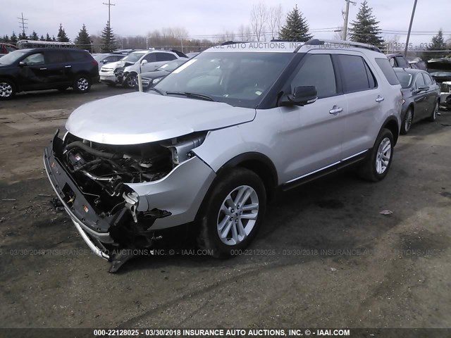 1FM5K8D89FGB88558 - 2015 FORD EXPLORER XLT SILVER photo 2