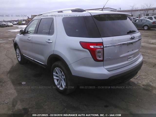 1FM5K8D89FGB88558 - 2015 FORD EXPLORER XLT SILVER photo 3