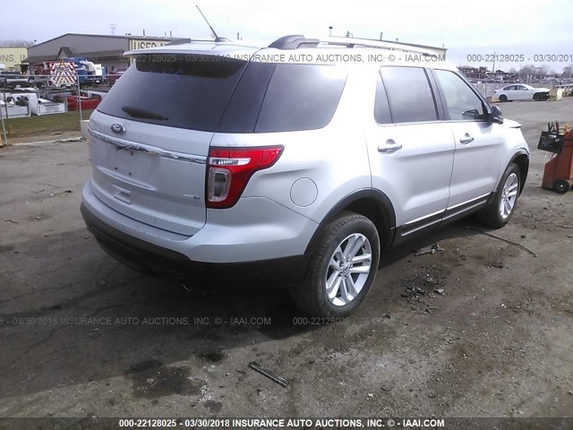 1FM5K8D89FGB88558 - 2015 FORD EXPLORER XLT SILVER photo 4