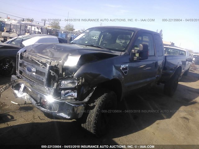 1FTWX31R18EB10249 - 2008 FORD F350 SRW SUPER DUTY GRAY photo 2