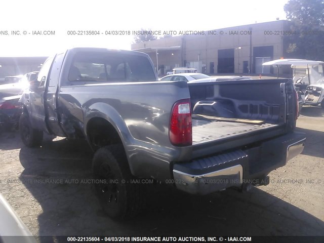 1FTWX31R18EB10249 - 2008 FORD F350 SRW SUPER DUTY GRAY photo 3