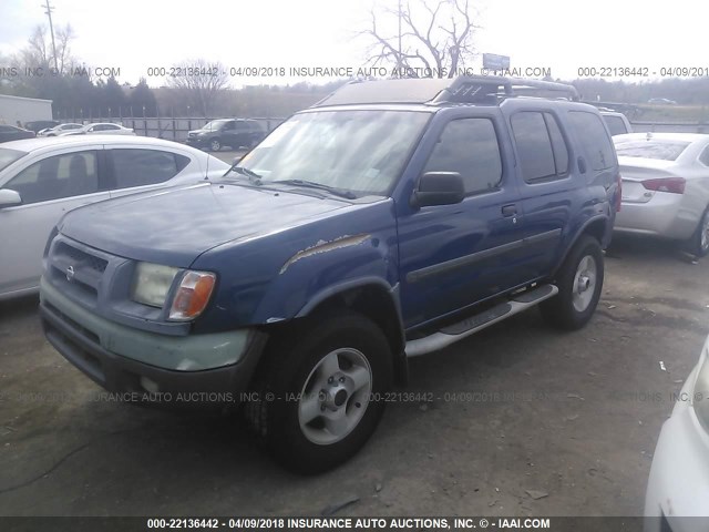 5N1ED28Y71C552056 - 2001 NISSAN XTERRA XE/SE BLUE photo 2