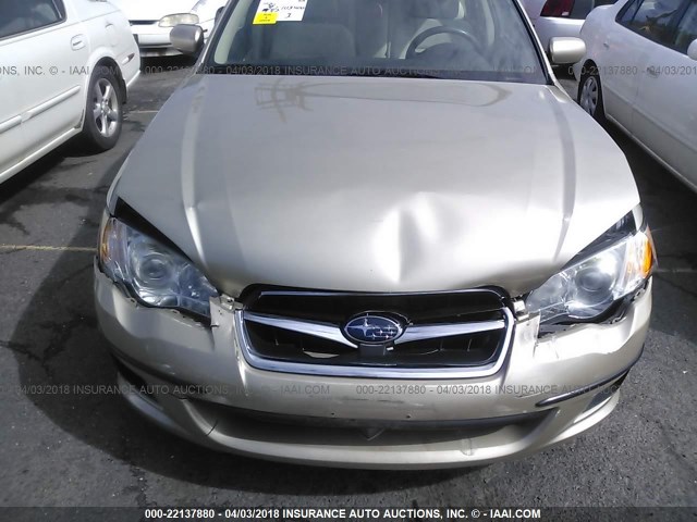 4S3BL616687203824 - 2008 SUBARU LEGACY 2.5I GOLD photo 6