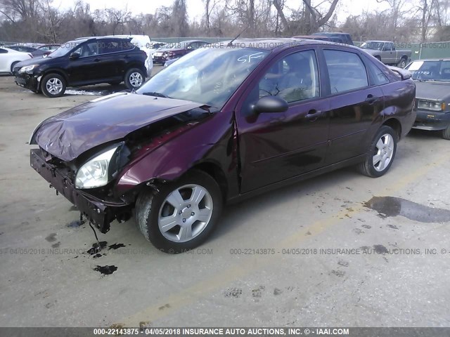 1FAHP34N96W103306 - 2006 FORD FOCUS ZX4 MAROON photo 2