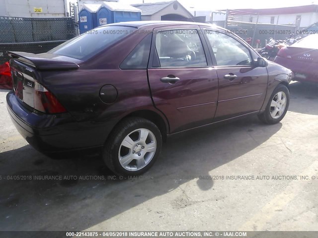 1FAHP34N96W103306 - 2006 FORD FOCUS ZX4 MAROON photo 4