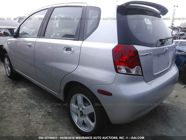 KL1TG66646B676513 - 2006 CHEVROLET AVEO LT SILVER photo 3