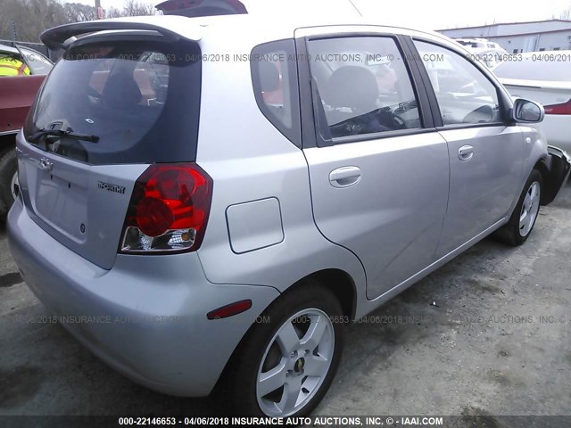 KL1TG66646B676513 - 2006 CHEVROLET AVEO LT SILVER photo 4