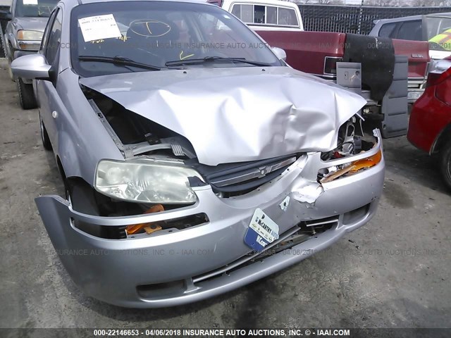 KL1TG66646B676513 - 2006 CHEVROLET AVEO LT SILVER photo 6