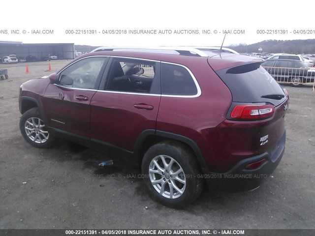 1C4PJMCS8GW102086 - 2016 JEEP CHEROKEE LATITUDE RED photo 3