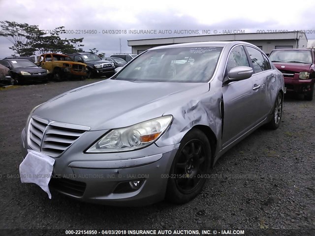 KMHGC46E99U022998 - 2009 HYUNDAI GENESIS 3.8L SILVER photo 2