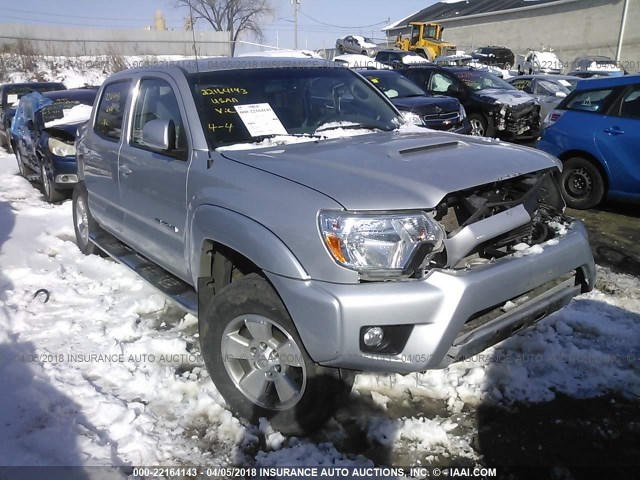 3TMLU4ENXDM129041 - 2013 TOYOTA TACOMA DOUBLE CAB SILVER photo 1