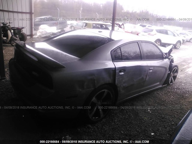 2C3CDXHG4EH359306 - 2014 DODGE CHARGER SXT GRAY photo 4