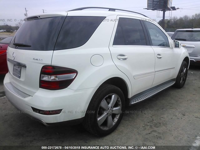 4JGBB8GB4BA703408 - 2011 MERCEDES-BENZ ML 350 4MATIC WHITE photo 4