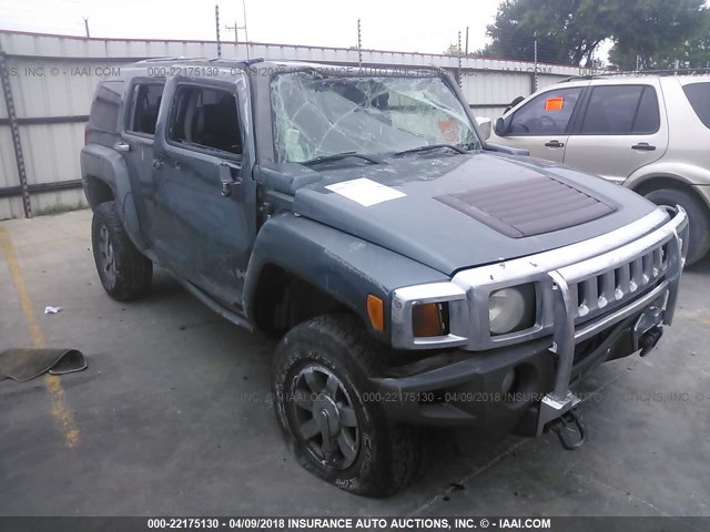 5GTDN13E478231021 - 2007 HUMMER H3 BLUE photo 1