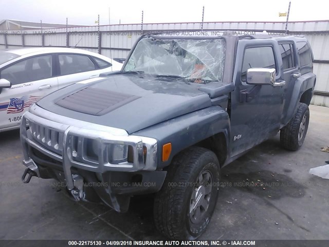 5GTDN13E478231021 - 2007 HUMMER H3 BLUE photo 2