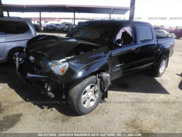 3TMJU4GN0FM190177 - 2015 TOYOTA TACOMA DOUBLE CAB PRERUNNER BLACK photo 2