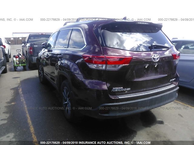 5TDJZRFH7HS481482 - 2017 TOYOTA HIGHLANDER SE/XLE RED photo 3