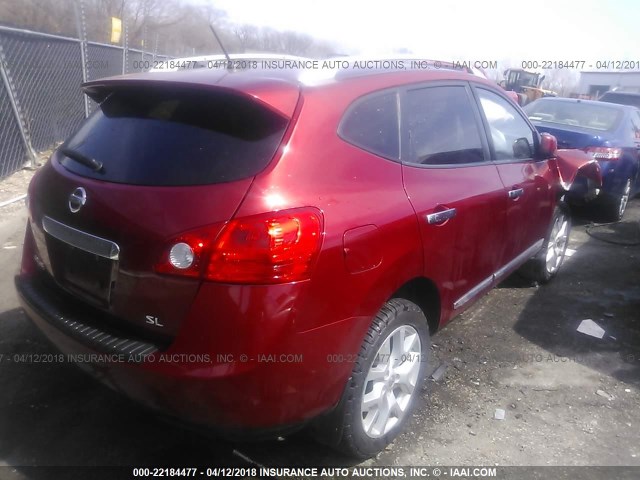 JN8AS5MT1CW264124 - 2012 NISSAN ROGUE S/SV RED photo 4