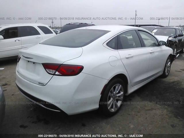 1C3CCCABXGN126633 - 2016 CHRYSLER 200 LIMITED WHITE photo 4