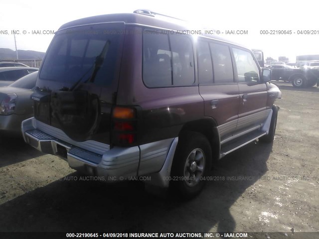 JA4MR51R0WJ004774 - 1998 MITSUBISHI MONTERO RED photo 4