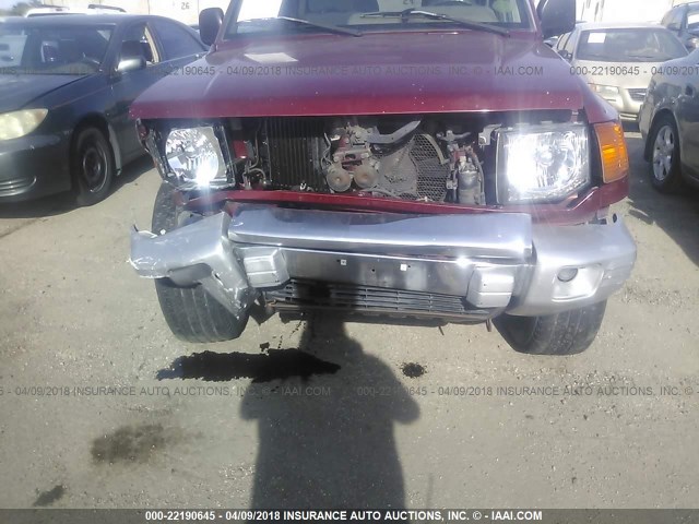 JA4MR51R0WJ004774 - 1998 MITSUBISHI MONTERO RED photo 6