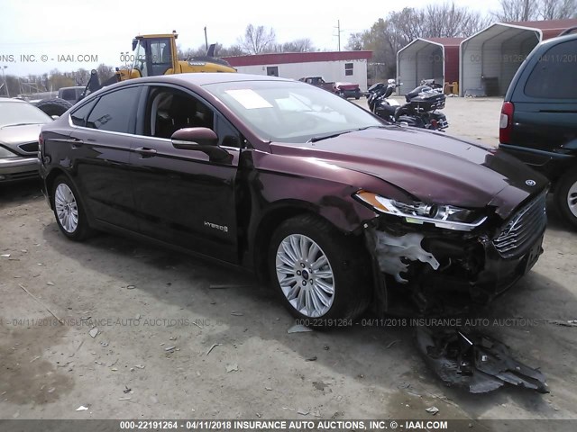 3FA6P0LU0FR248820 - 2015 FORD FUSION SE HYBRID MAROON photo 1