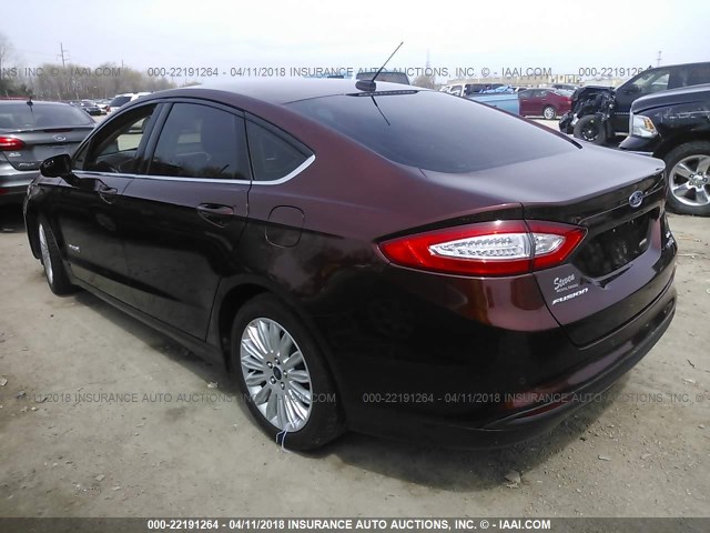 3FA6P0LU0FR248820 - 2015 FORD FUSION SE HYBRID MAROON photo 3