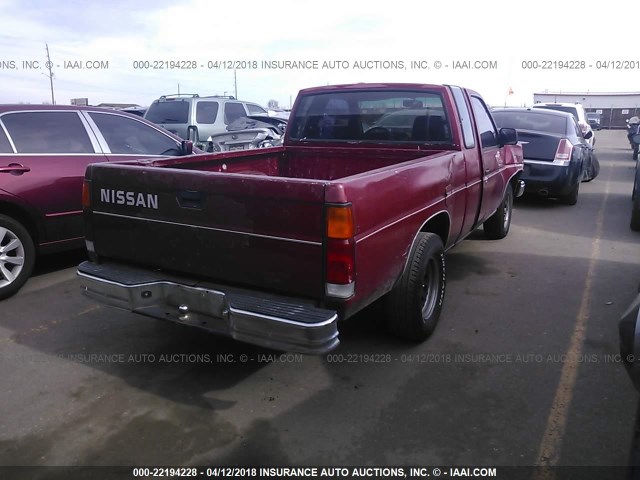 1N6SD16S5PC419091 - 1993 NISSAN TRUCK KING CAB RED photo 4