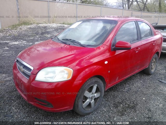 KL1TD56658B015885 - 2008 CHEVROLET AVEO LS RED photo 2