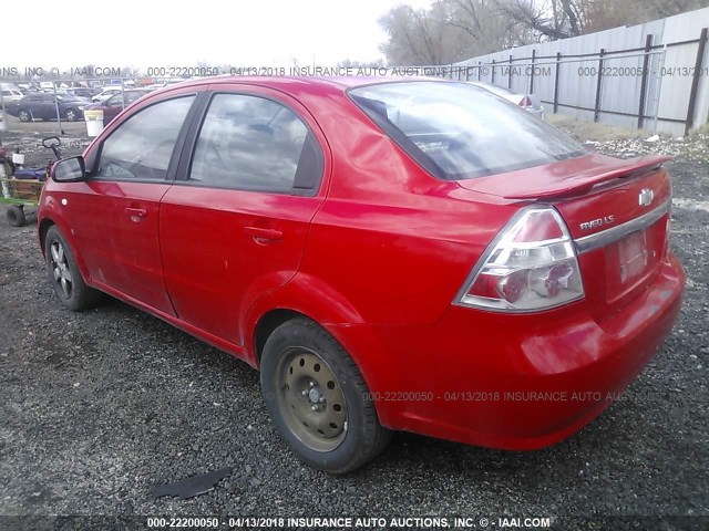 KL1TD56658B015885 - 2008 CHEVROLET AVEO LS RED photo 3