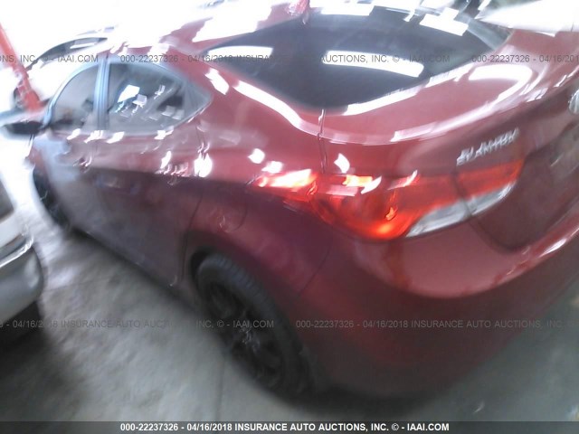 5NPDH4AE3DH428696 - 2013 HYUNDAI ELANTRA GLS/LIMITED RED photo 3