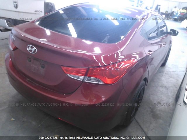 5NPDH4AE3DH428696 - 2013 HYUNDAI ELANTRA GLS/LIMITED RED photo 4