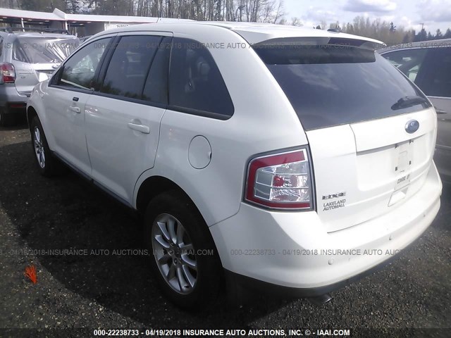 2FMDK3JC3ABA55737 - 2010 FORD EDGE SEL WHITE photo 3