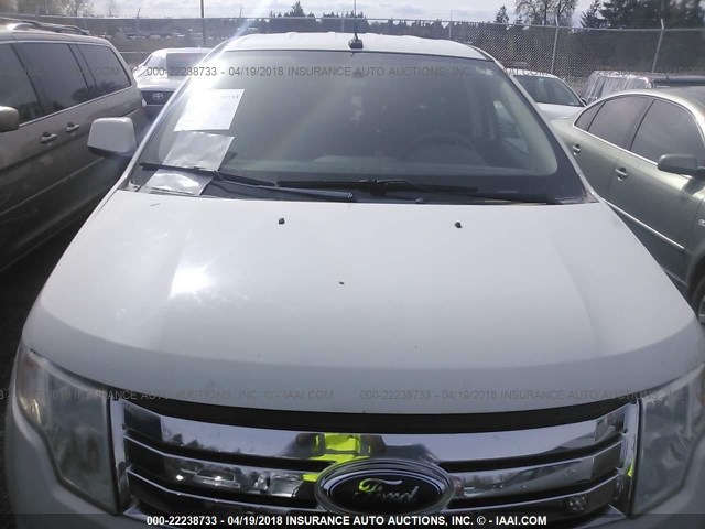 2FMDK3JC3ABA55737 - 2010 FORD EDGE SEL WHITE photo 6