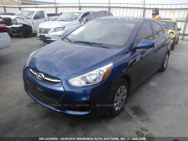 KMHCT4AE3HU326929 - 2017 HYUNDAI ACCENT SE BLUE photo 2