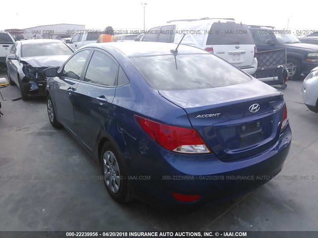 KMHCT4AE3HU326929 - 2017 HYUNDAI ACCENT SE BLUE photo 3